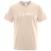 Camiseta de manga corta para hombre, camisa con Ecg de montaña, divertidas camisetas de Hip Hop, ropa de calle Harajuku, electrocardiograma, de verano - details 12