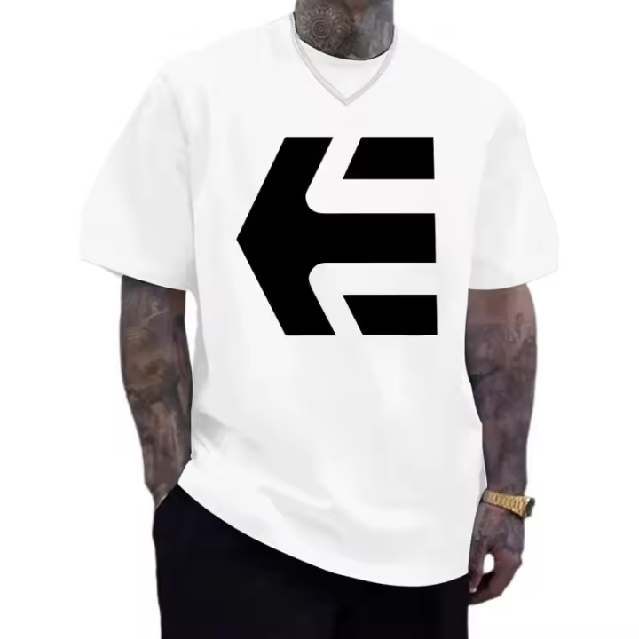 Camiseta de Punto para Hombres Cuello Redondo, Ajuste Regular, Patrón Geométrico de Poliéster, Ligereza de Elástico, Verano - 1