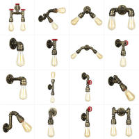 Candelabro de pared de tubería de agua Industrial Steampunk Vintage E27 Edison, lámpara de pared rústica para pasillo, cafetería, Bar, hogar, óxido - details 0