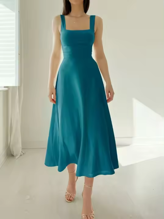 Vestido de cintura adelgazante con tirantes gruesos para mujer, nuevo estilo de verano - 1