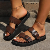 Zapatos planos de estilo británico para mujer, zapatillas de playa informales con hebilla romana, novedad de verano, 2024 - details 9
