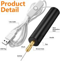 Mini juego eléctrico de 5 piezas, pluma grabadora rotativa USB, perforación de joyas con brocas, herramientas eléctricas - details 0