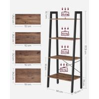 Estantería de 5 Niveles, Librería Industrial, Fácil de Montar, para Salón, Dormitorio, Cocina, Marrón Rústico y Negro LLS45X - details 47