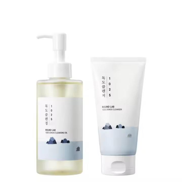 Hot ROUND LAB Aceite Limpiador 200ml + Set 1025 Dokdo Cleanser 150ml |   Limpieza profunda de poros doble, para pieles sensibles y con poros obstruidos. - 1
