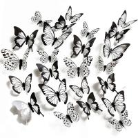 Pegatinas de Pared de Mariposa 3D Blancas y Negras Decoración de Boda Decalques de Dormitorio y Sala de Estar - details 5