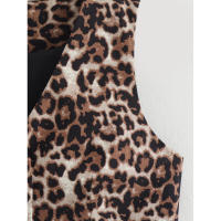 BUNO-Chaleco de leopardo para mujer, Top con cuello en V y una hilera de botones, informal, corto, sin mangas, novedad de primavera y verano 2025 - details 3