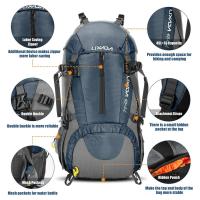Mochila deportiva impermeable de 50L ideal para senderismo, montañismo, expediciones de camping y viajes - details 1