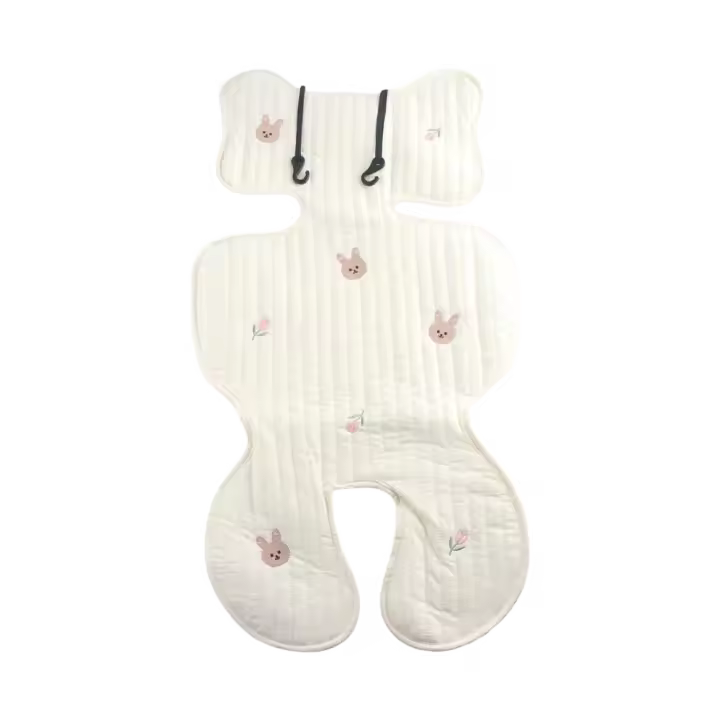 Forro de asiento con bordado de oso, cojín para cochecito, asiento de coche, alfombrilla para coche, accesorios para cochecito, colchón para carrito, cojín para cochecito de bebé - 1