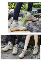 Botas de senderismo de cuero de vaca para hombre y mujer, zapatos de nieve impermeables para exteriores, escalada, montaña, caza, caminar, invierno - details 21