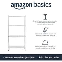 Unidad de Almacenamiento Estrecha de 5 Baldos con Estantes Ajustables en Altura y Patas - details 20