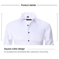 Camisa social grande de otoño/invierno 6XL para hombre, manga larga, moda sin hierro, informal, de negocios, blanco puro - details 10