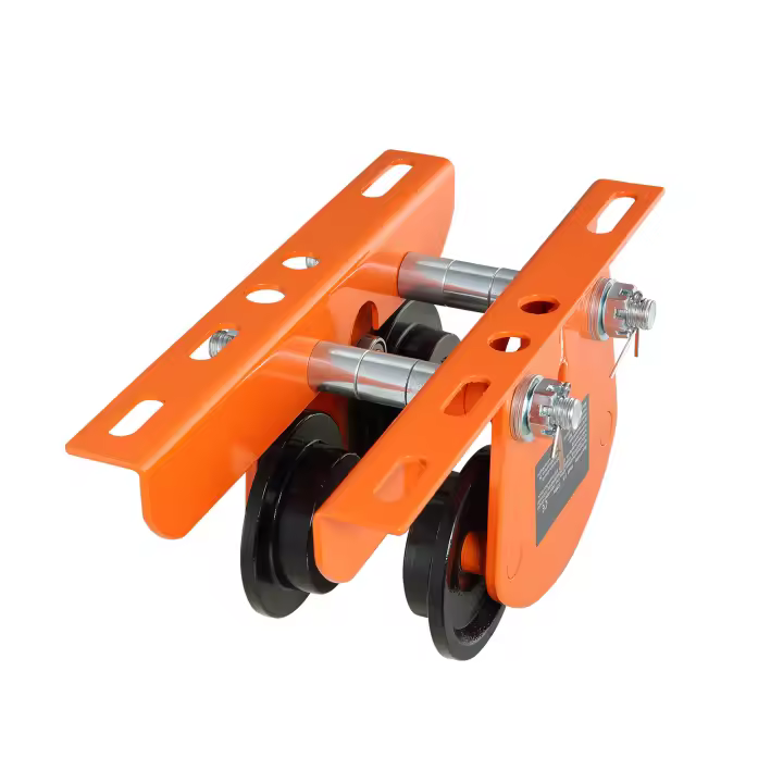 SucceBuy Carro manual de polipasto eléctrico, capacidad de 2200 libras/1 tonelada, carro de haz de empuje con ruedas dobles, ancho de brida de haz ajustable de 2,68 "-4,33" para PA200 PA250 PA300 PA400 PA500 - 1