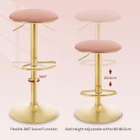 Altura ajustable entre 60 y 80,5 cm, sillas altas giratorias 360 °   con Asiento de Terciopelo para Comedor, - details 1
