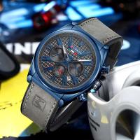 Reloj de Negocios Elegante CURREN 8392 Correa de Cuero de Lujo Estilo Retro Azul Verde Gris Marrón - details 14