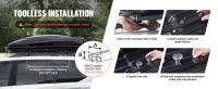 Compra exitosa 8 Cu. Pies. Caja de carga para techo, carcasa rígida de ABS, apertura de doble cara, correas reforzadas, aerodinámica, compatible con la mayoría de barras transversales, para automóvil, SUV, vagón, negro - details 1
