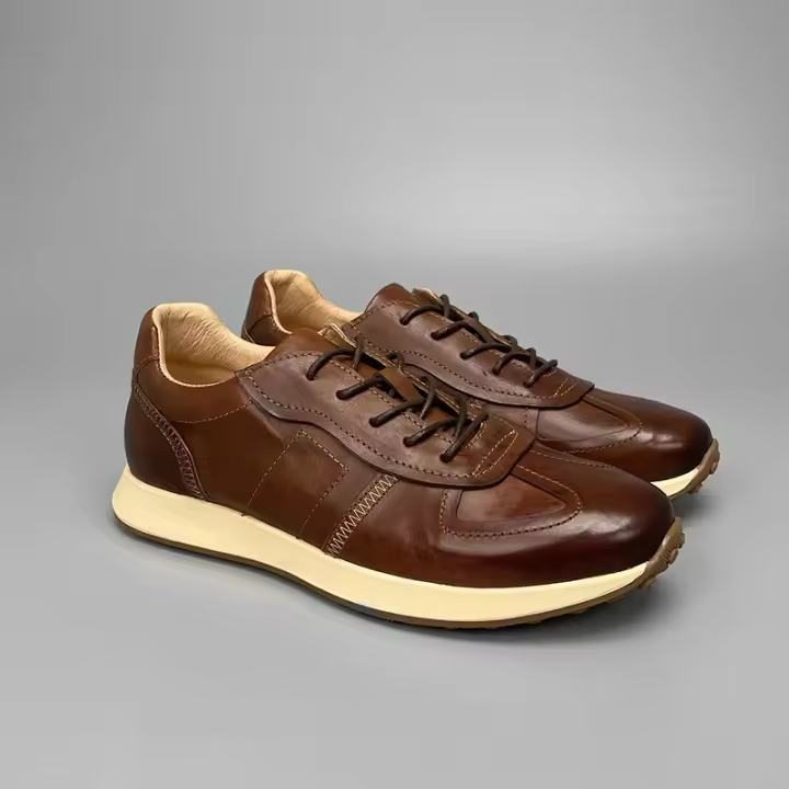 Los zapatos deportivos de cuero de alta gama hacen que los hombres de cuero casual de cuero de caballo viejo - 1