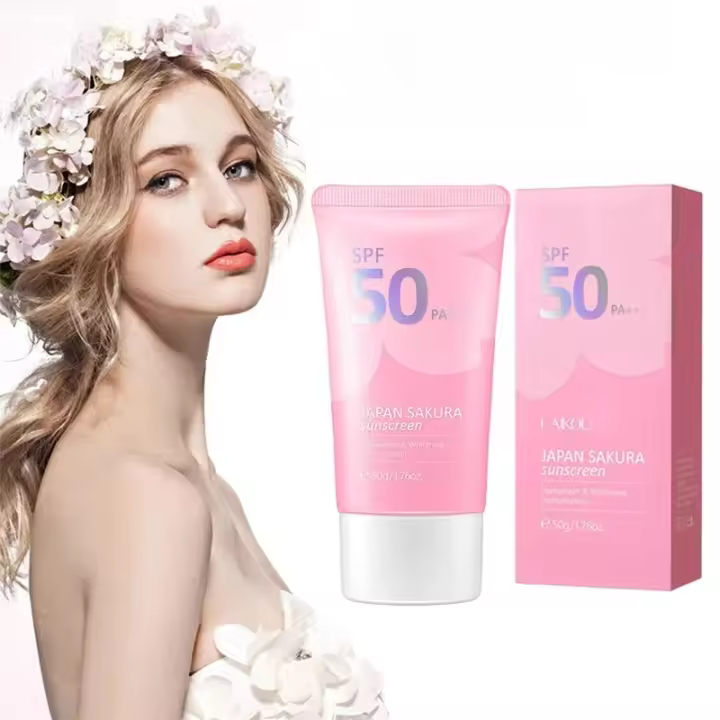 Laikou Sakura Hidratante Facial Spf50 Gel Loción Crema Protectora Solar Aislante - 1