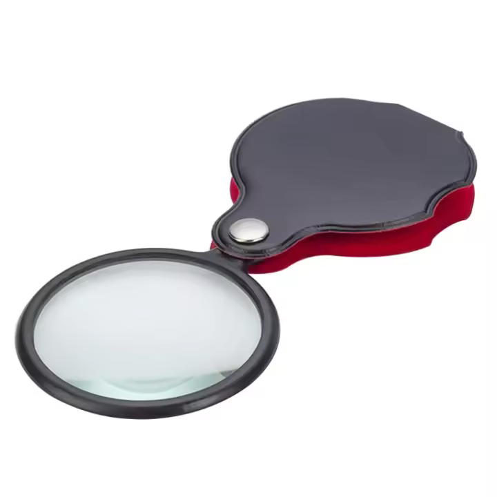 Lupa Plegable 10X Lente Portátil de Mano Mini Lupa de Lectura de Joyería de Bolsillo - 1