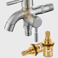Grifo de aleación cepillada, grifo de agua multifunción, doble salida, para lavadora - details 3