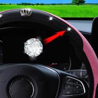 Corona de Diamante de Cuero Cubierta de Volante de Coche sin Anillo Interior Accesorio de Coche - details 5