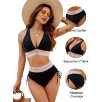 Conjunto de Bikini de Cintura Alta para Mujer Traje de Baño de Dos Piezas con Control de Barriga - details 1