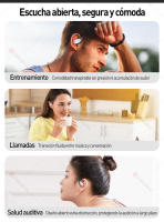 SANLEPUS Auriculares Inalámbricos Bluetooth 5.4 con HiFi y Graves Ultra Potentes - 60 Horas Autonomía, Auriculares Deportivos Abiertos, Diseño Ergonómico - Para Corredores y Amantes del Fitness - details 10