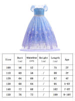 Vestido de princesa para niñas, disfraz de Elsa para Halloween, carnaval, fiesta de cumpleaños, tela azul - details 0