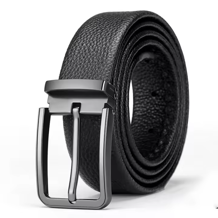 Cinturón de cuero para hombre, cinturón de cuero genuino, cinturones reversibles para hombre, cinturón de cuero de vaca. - 1