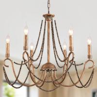 Vintage Lámpara de Araña de Metal Iluminación Estilo Vela Colgante Luz Alta Ajustable Cadena de Metal para Granja Comedor Cocina Isla Vestíbulo Negro 6 Luces - details 27