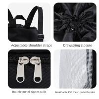 Mochila de malla para natación seca y húmeda, bolsa de almacenamiento transparente y transpirable para ciclismo, bolsillo para zapatos, mochila escolar Visible de gran capacidad para viaje - details 7