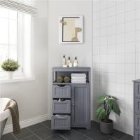Armario de Baño de Madera Ajustable con Cajón y Estante Diseño de Doble Puerta para Sala de Estar Entrada Blanca Almacenamiento de Cocina Multiusos - details 36