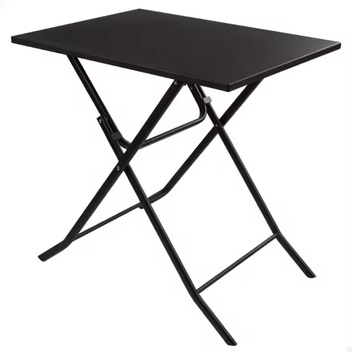 Mesa Plegable Rectangular de Metal Resistente Negro 70x50x70 cm Ideal para Patio o Jardín - 1