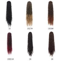 Cola de caballo rizada con cordón, estilo cornrow, con clip, efecto ombré, onda profunda, extensión de cola de caballo larga, postizo de cola de caballo - details 1