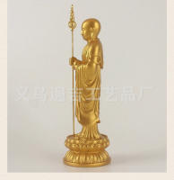 Estación Ongsha, Bodhisattva, solemne, Montaña Jiuhua, artesanías de resina Golden Ksitigarbha, adornos auspiciosos, estatuas de Buda y - details 9