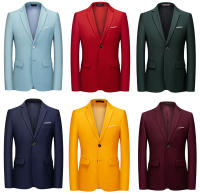Chaqueta de traje blanca informal ajustada para hombre, blazer clásico de negocios, flujo de Color puro, alta calidad, talla grande - details 5