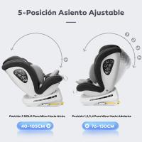 Silla de coche con Isofix giratoria 360 °   Grupo 0+/1/2/3, 0-12 años, 40-150 cm (Gris oscuro i-Size) - details 2