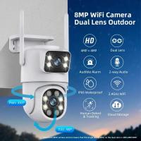 Cámara de seguridad inalámbrica Tuya Wifi de doble lente de 10 MP, PTZ, para exteriores, 4K, con pantalla dual, seguimiento automático, monitorización y videovigilancia. - details 0