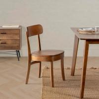 Pack 2 sillas Color Nogal, Madera Maciza, 45,5 cm (Ancho) 49 cm (Profundo) 83 cm (Alto) - details 1