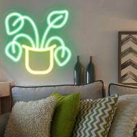 Letrero de neón LED con forma de florero para decoración de habitación, dormitorio, lámpara de noche de pared, luces de decoración para el hogar, luz de regalo alimentada por USB para niñas y niños, luces de corazón - details 3