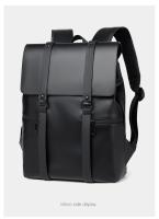 Mochila De Cuero Negro para hombre, bolso de viaje genuino, informal, para la escuela, a la moda, grande, para ordenador portátil - details 14