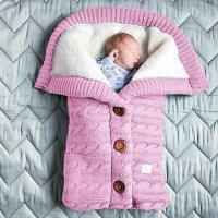 Saco de dormir de punto grueso para bebé, forro de Cachemira de imitación infantil, envoltura para recién nacido, manta para cochecito de niño - details 24