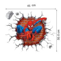 Pegatinas de pared de Spiderman de dibujos animados en 3D, superhéroe para habitación de niños - details 0