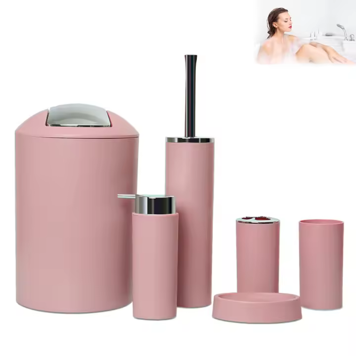 Juego de accesorios de baño de 6 piezas con Material grueso y resistente, herramienta funcional adecuada para regalo de calentamiento de la casa - 1