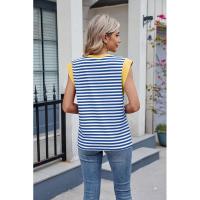 BUNO- Blusas informales holgadas a rayas para mujer, moda de verano 2025, camisas y blusas Vintage de gran tamaño para mujer, Top elegante juvenil para mujer - details 24