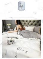 Funda de Edredón Bordada Simple de Alta Calidad para Reina y Rey Lavada Cubierta de Cojín Suave 220x240 150x200 Sin Funda de Almohada - details 7