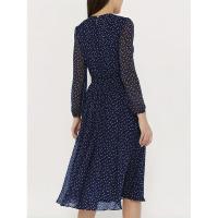 Vestido midi bohemio de gasa con estampado floral, cintura elástica, cuello redondo, informal, para fiesta de verano - details 6