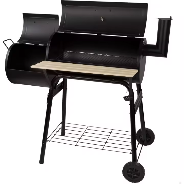 Barbacoa de carbón con termómetro 116x61x106 cm |   Incorpora sistema de ventilación y chimenea |   2 ruedas para fácil transporte |   Concebida para barbacoas al exterior - 1