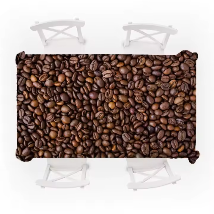 Mantel de Mesa de Moda con Patrón de Café Impermeable, Adecuado para Comedor, Bodas, Fiestas - 1