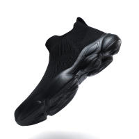 Zapatillas de deporte informales sin cordones para hombre, zapatos transpirables para caminar, ligeros, talla grande, color negro - details 13