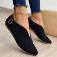 Zapatos planos de ante con punta estrecha para Mujer, mocasines informales, a la moda, de verano, Size35-43 grande, 2024 - details 2